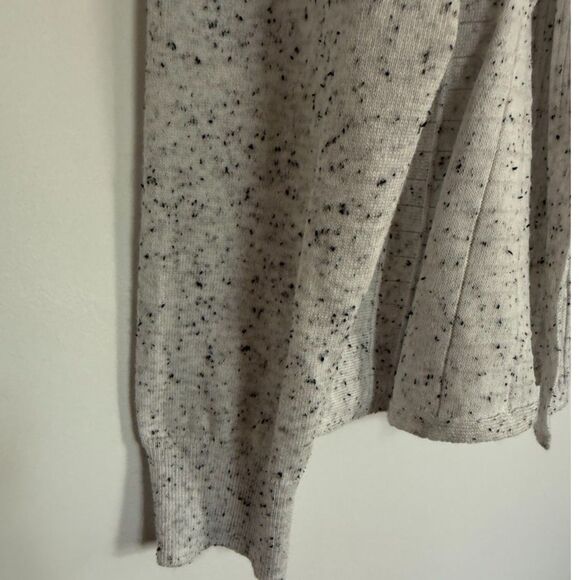 NEW Chloe+Jasmine Lightweight Ribbed Open Front Cardigan Gray/White SzL - Picture 2 of 8